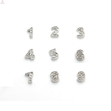 Custom made metal logo charms, diamond letter charms, diamante numeral charms